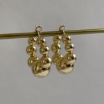 Özel Seri Balon Top Tasarım Gold Halka Küpe