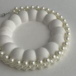 LP Özel Üretim Örgü Tasarım İnci Kolye 38+6cm