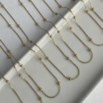 Çelik Gold Top Detaylı Zincir Kolye 45cm