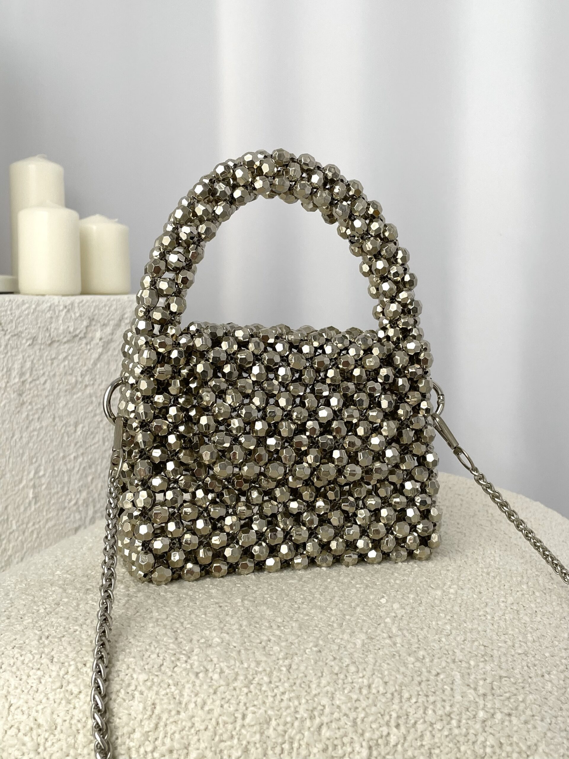 img_3822 LP Özel Seri Gümüş Petek Boncuk Çanta