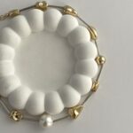 Özel Seri Geometrik Desen Gold İnci Ezme Kolye