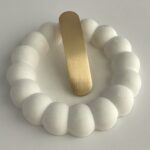 Oval Desen Gold Plaka Klipsli Toka