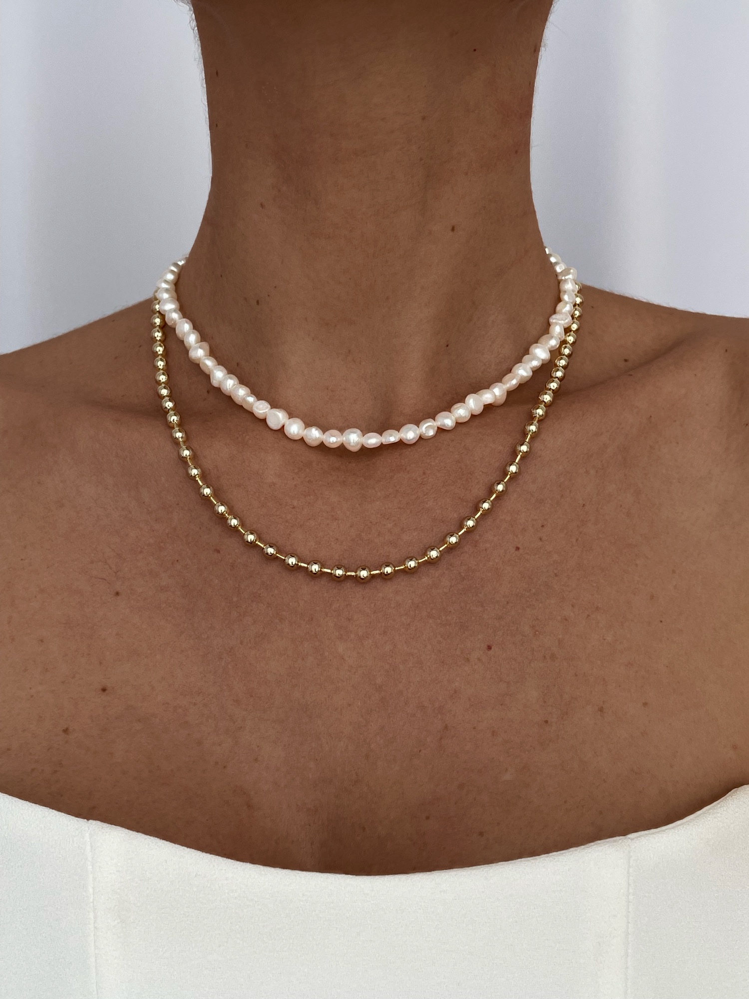 img_7217 Özel Seri Havuz İncili Gold İkili Kolye Set