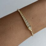 Özel Seri Zirkon Taşlı Yılan Tasarım Ayarlanabilir Gold Bileklik