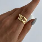 Özel Seri Gold Ayarlanabilir Üçlü Bubble Yüzük