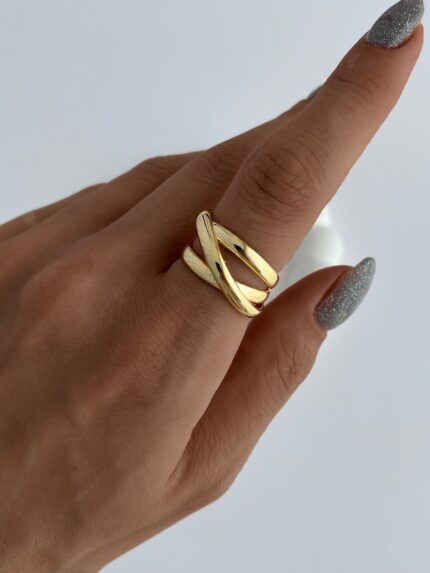 Özel Seri Gold Ayarlanabilir Üçlü Bubble Yüzük