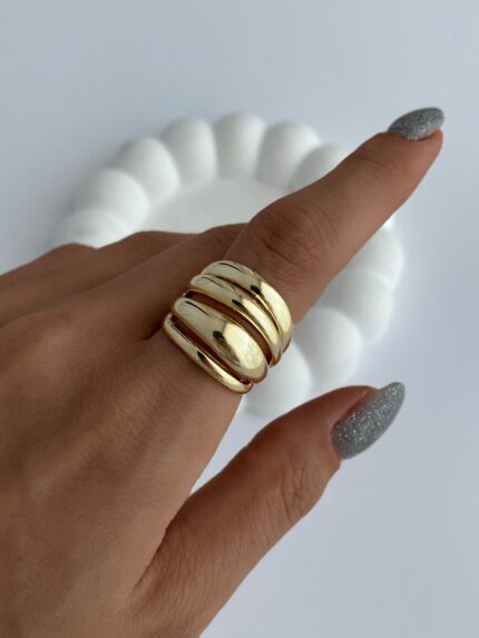 Özel Seri Gold Ayarlanabilir Dörtlü Bubble Yüzük