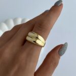 Özel Seri Gold Ayarlanabilir İkili Bubble Yüzük