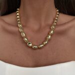Özel Seri Geometrik Desen Gold Ezme Kolye