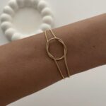 Çelik Düğüm Tasarım Gold Bileklik