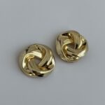 Özel Seri Geometrik Desen Gold Küpe