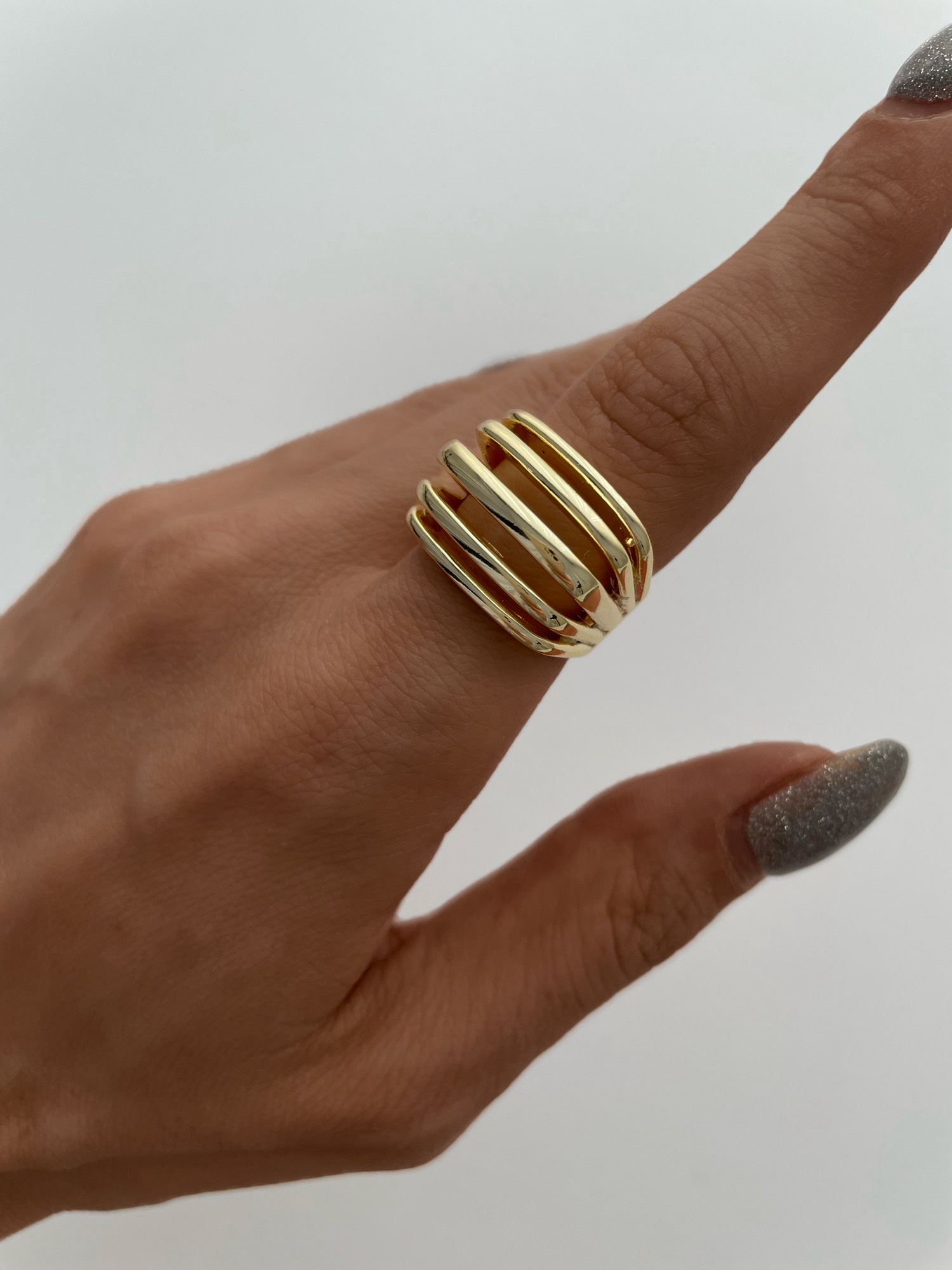 img_6592 Özel Seri Geometrik Desen Ayarlanabilir Gold Yüzük