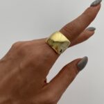 Özel Seri Geometrik Desen Ayarlanabilir Gold Yüzük