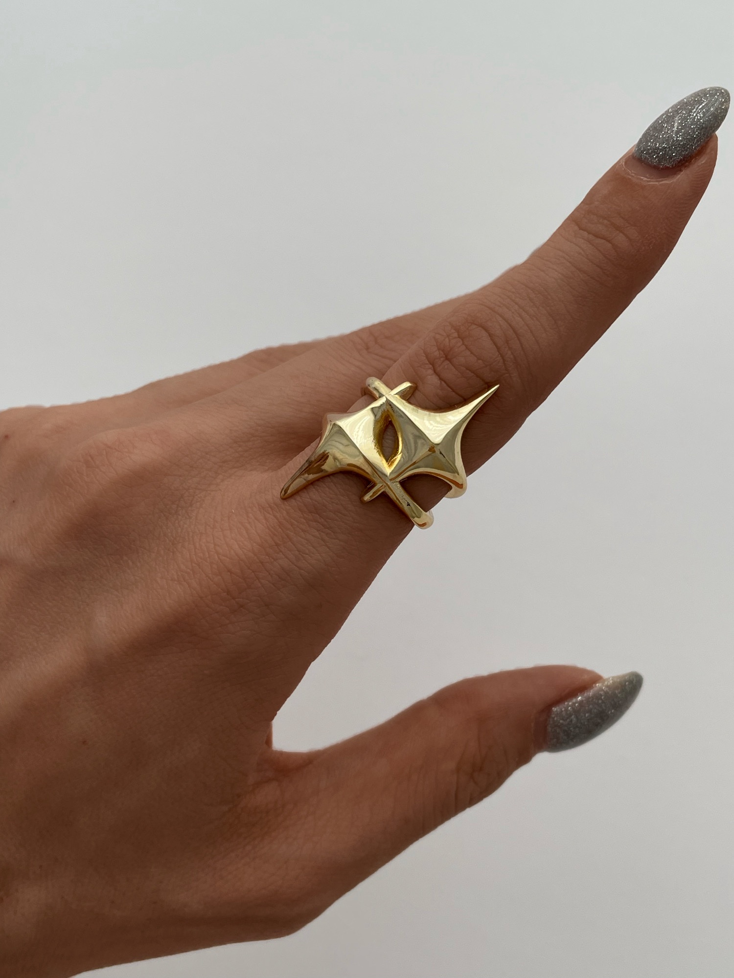 img_6740 Özel Seri Yıldız Desen Ayarlanabilir Gold Yüzük