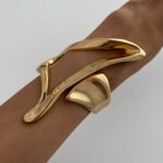 Özel Seri Geometrik Desen Gold Kelepçe Bileklik