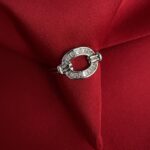 Glam Serisi - Baget Taşlı Oval Tasarım Gümüş Ayarlanabilir Yüzük