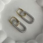 Özel Seri Zirkon Taşlı Gold & Gümüş Marka Model Küpe