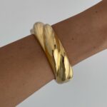 Özel Seri Kalın Burgu Tasarım Gold Kelepçe Bileklik