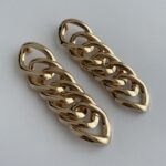 Özel Seri Kalın Gurmet Tasarım Gold Küpe