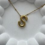 Çelik Gold S Harf Bubble Kolye