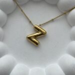 Çelik Gold Z Harf Bubble Kolye