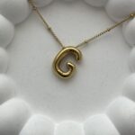 Çelik Gold G Harf Bubble Kolye