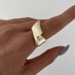 Özel Seri Geometrik Desen Ayarlanabilir Gold Yüzük