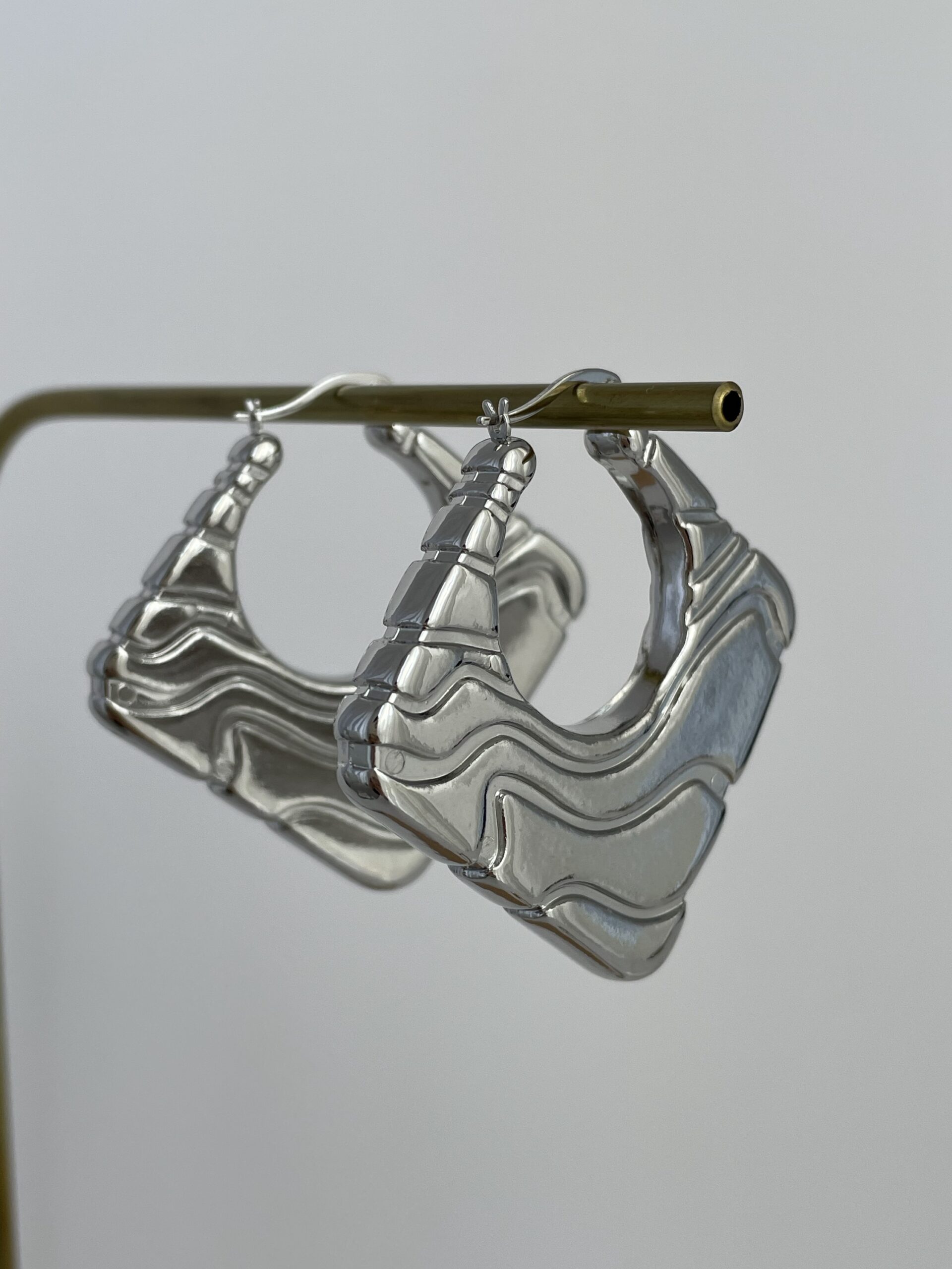 img_8733 Özel Seri Büyük Boy Geometrik Desen Gümüş Küpe