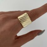 Özel Seri Geometrik Desen Ayarlanabilir Gold Yüzük