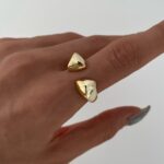 Özel Seri Geometrik Desen Ayarlanabilir Gold Yüzük