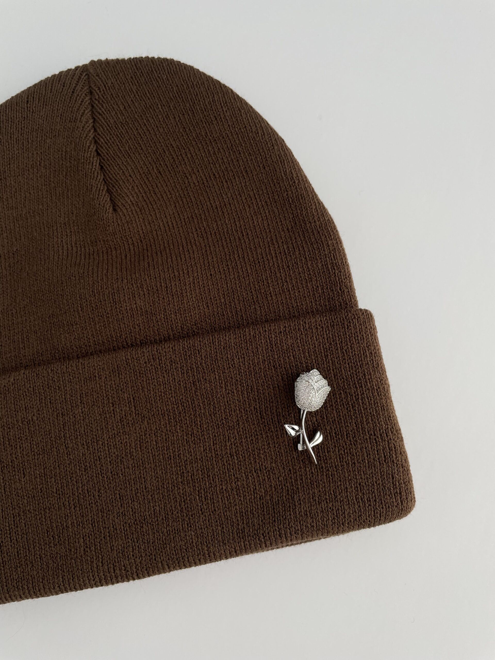 img_0764 Gül Desen Broşlu Kahverengi Broş