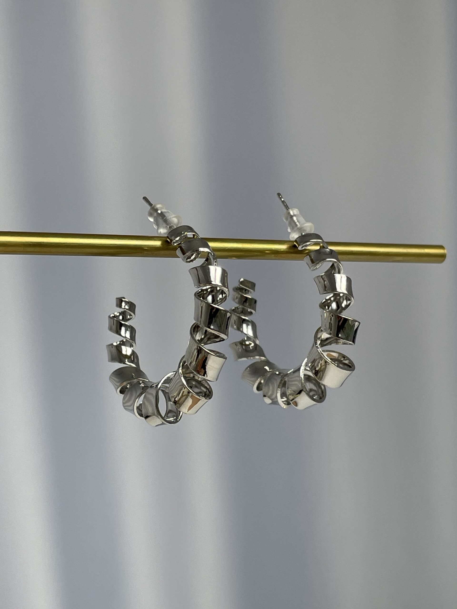 img_1038 Özel Seri Sarmal Tasarım Gümüş Halka Küpe