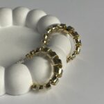 Özel Seri Sarmal Tasarım Gold Halka Küpe