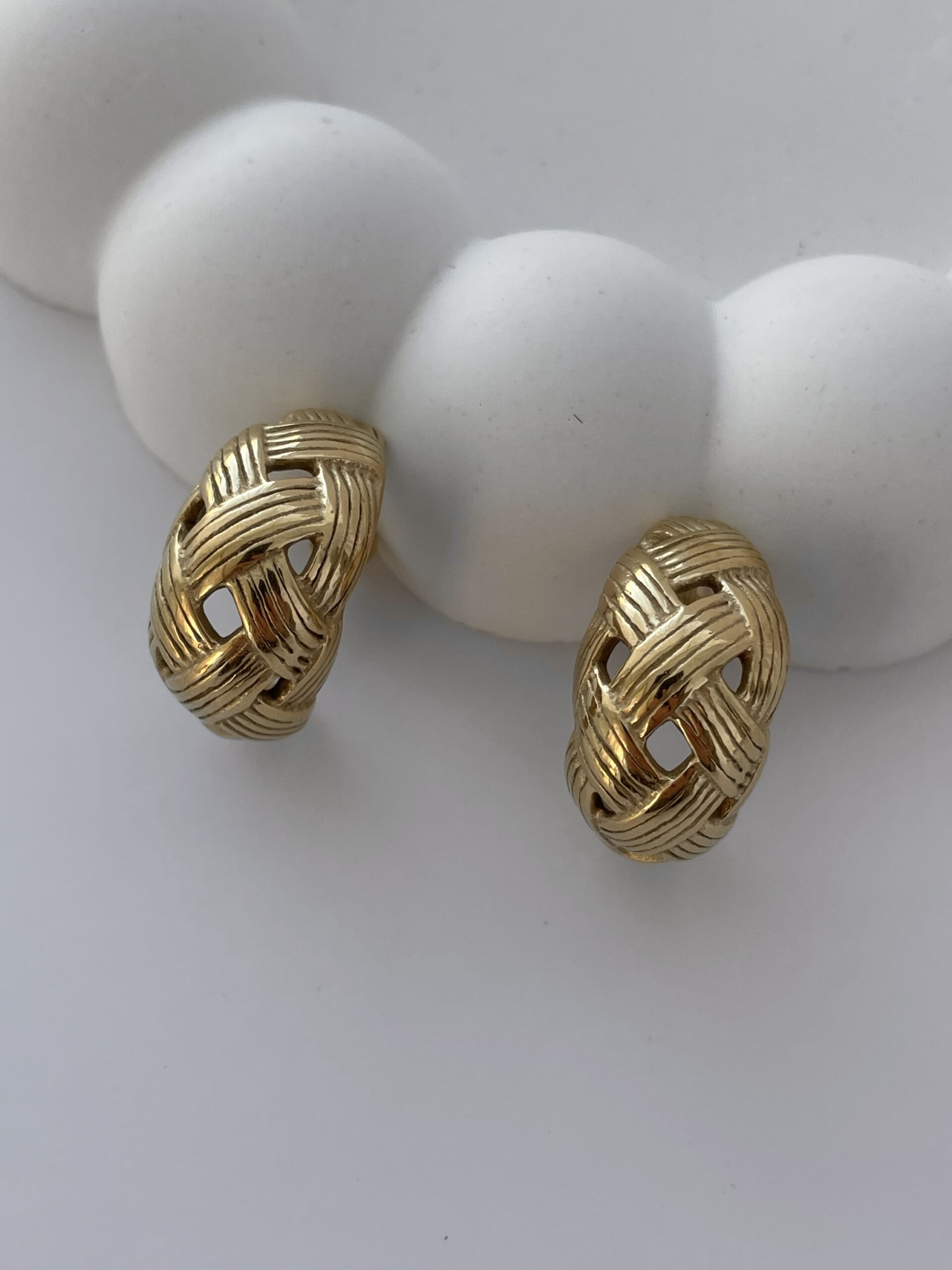 img_1696 Çelik Örgü Desen Gold Küpe