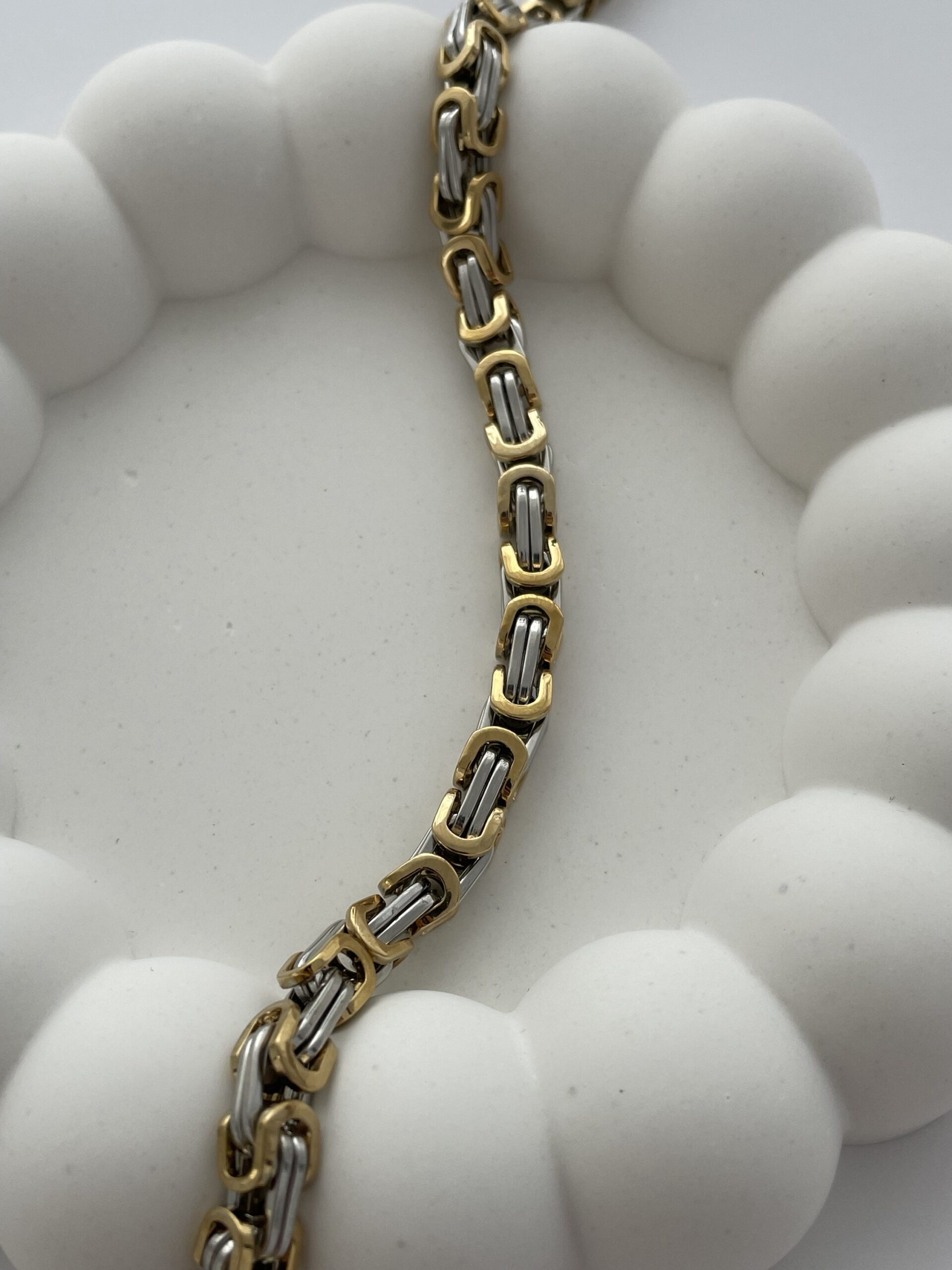 img_1776 Çelik Gold & Gümüş Figaro Zincir Bileklik