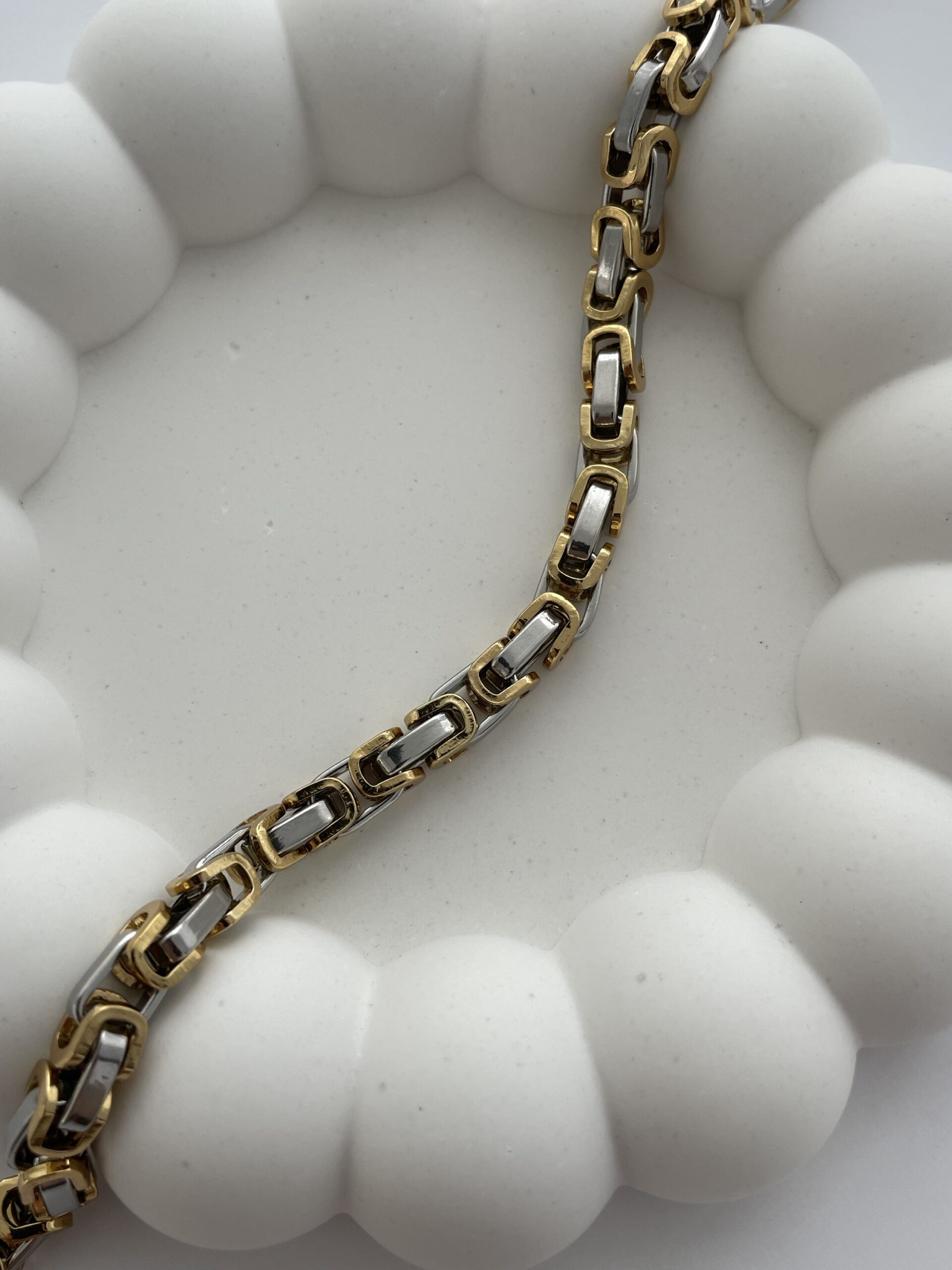 img_1784 Çelik Gold & Gümüş Figaro Zincir Bileklik