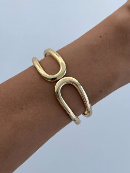 Özel Seri Geometrik Desen Gold Kelepçe Bileklik