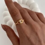 Özel Seri Göz Tasarım Gold Ayarlanabilir Yüzük