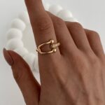 Özel Seri Zirkon Taşlı Marka Model Gold Ayarlanabilir Yüzük