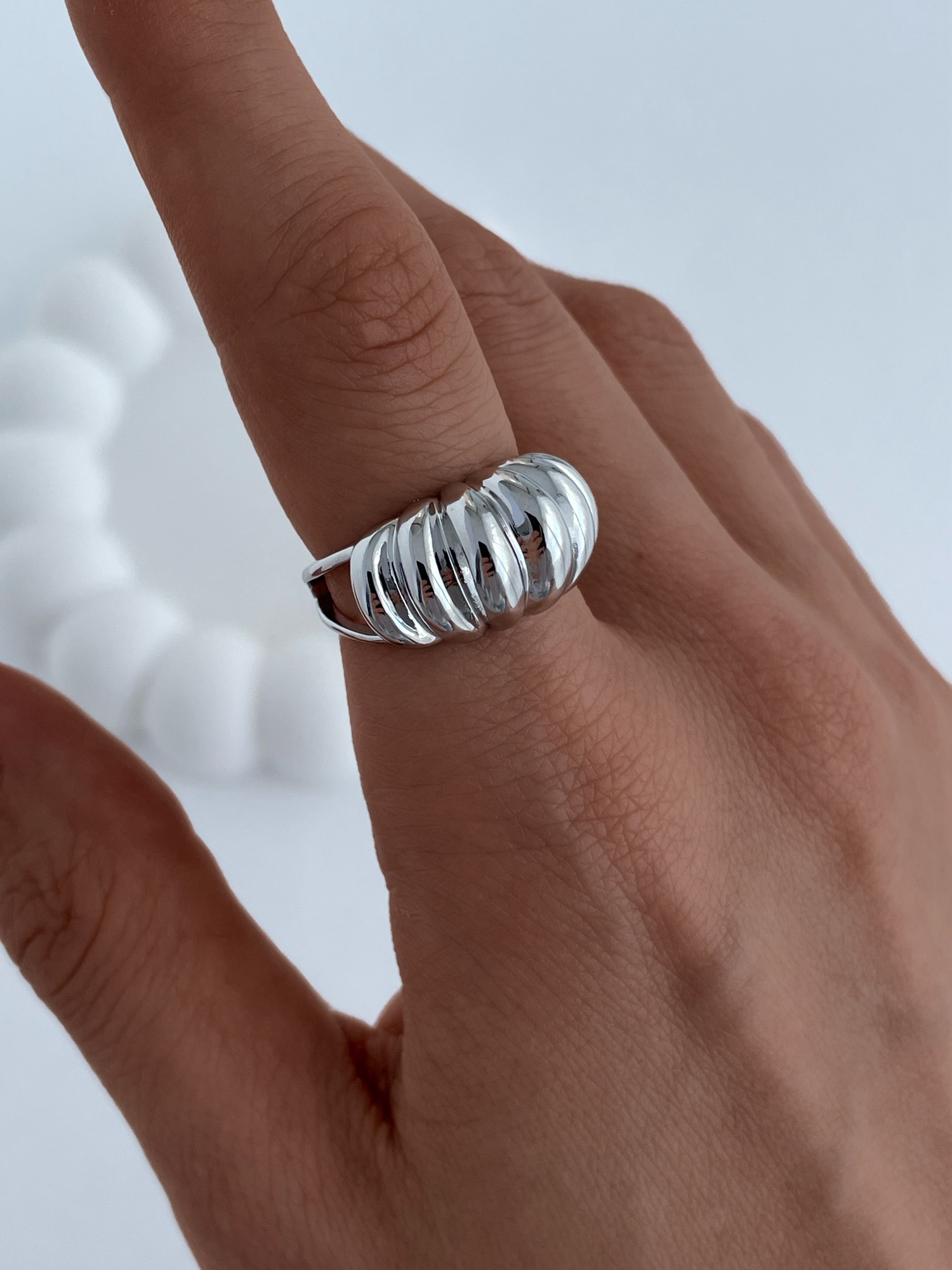 img_1817 Özel Seri Kalın Tırtık Model Gümüş Ayarlanabilir Yüzük