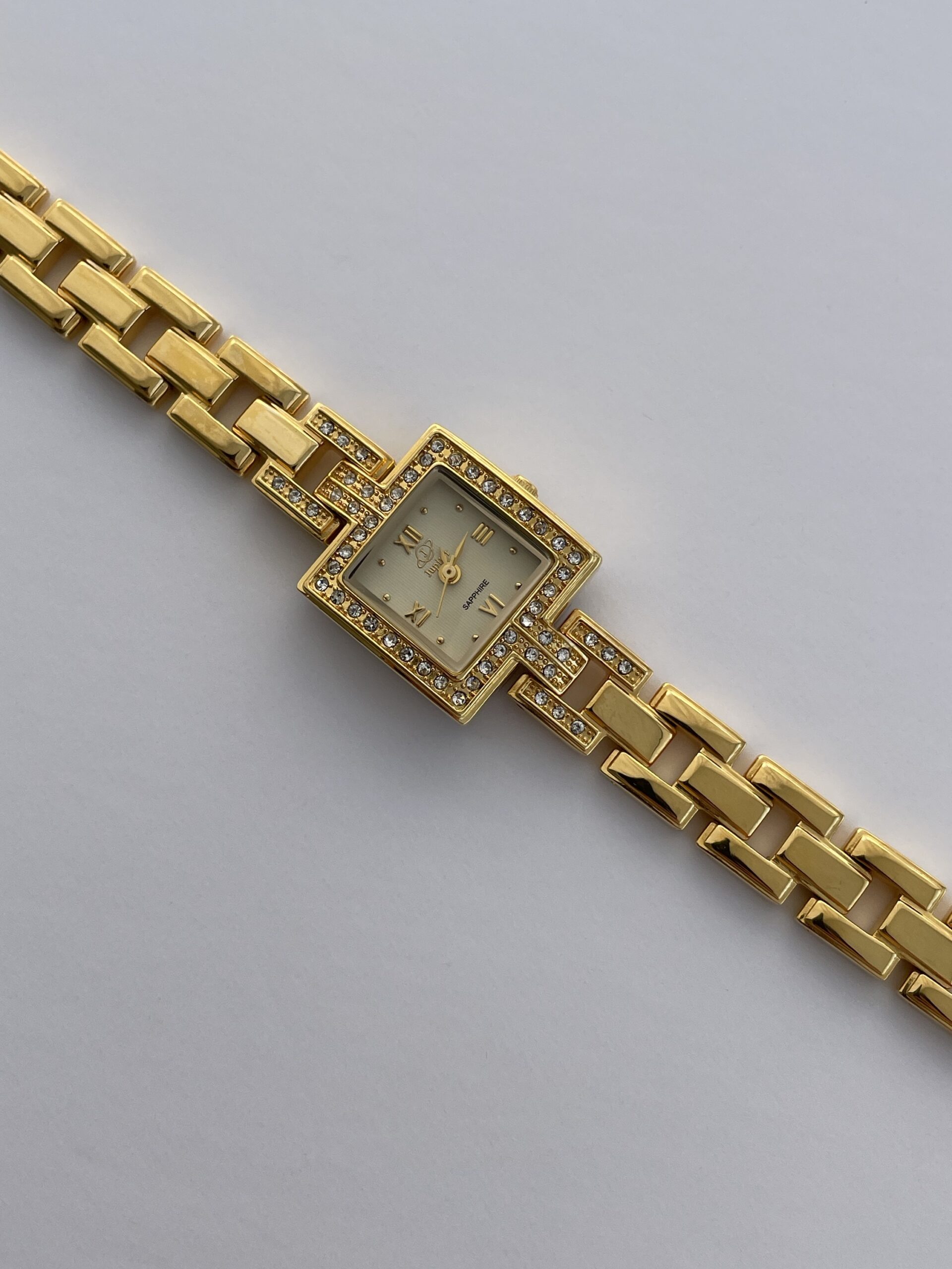 img_2145 Çelik Zirkon Taşlı Vintage Gold Saat