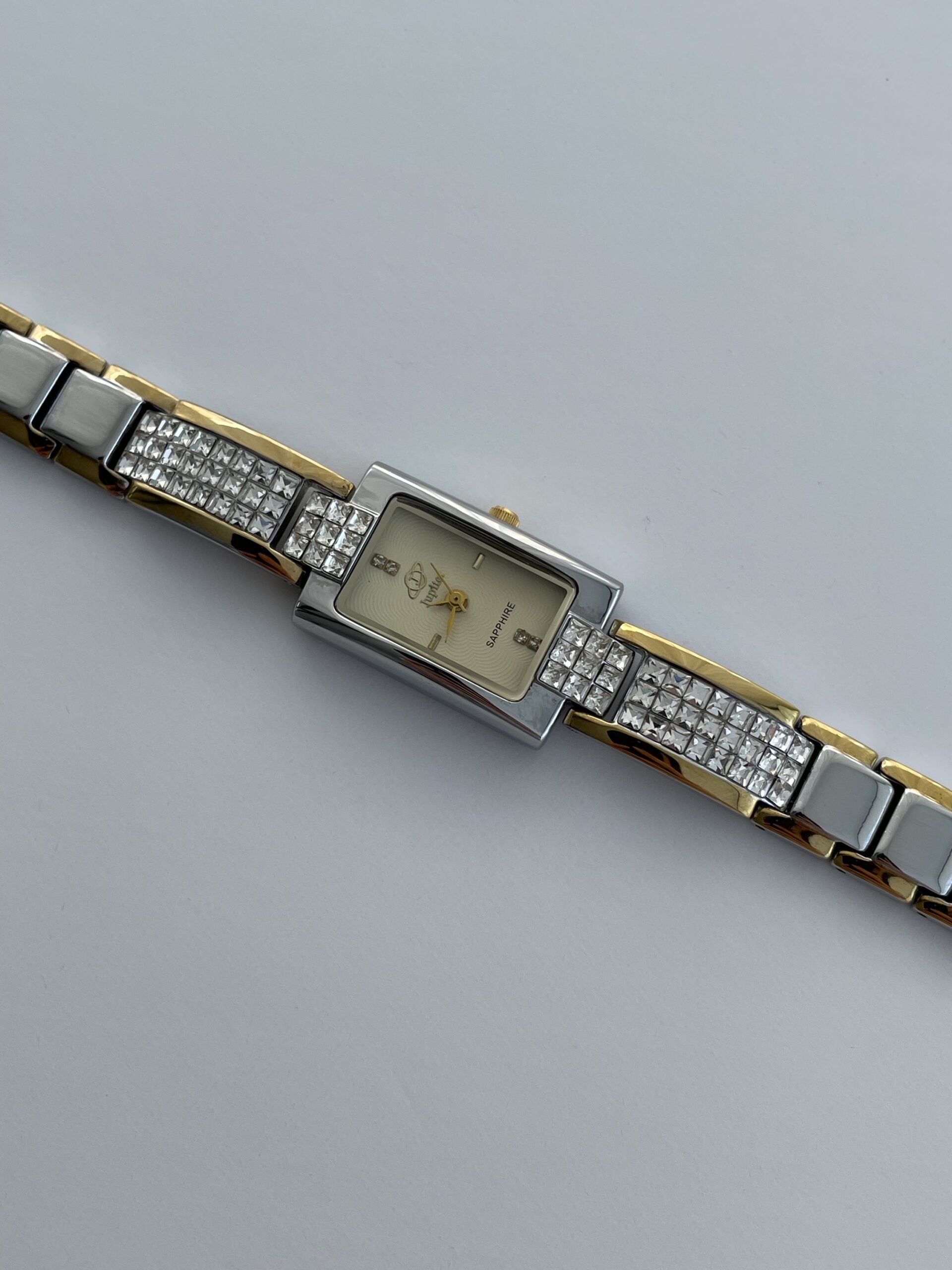 img_2236 Çelik Zirkon Taşlı Vintage Gold & Gümüş Saat