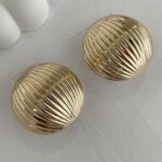 Özel Seri Geometrik Desen Büyük Gold Küpe 4cm