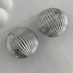 Özel Seri Geometrik Desen Büyük Gümüş Küpe 4cm