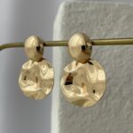 Özel Seri Asimetrik Desen Büyük Gold Küpe 4.5cm