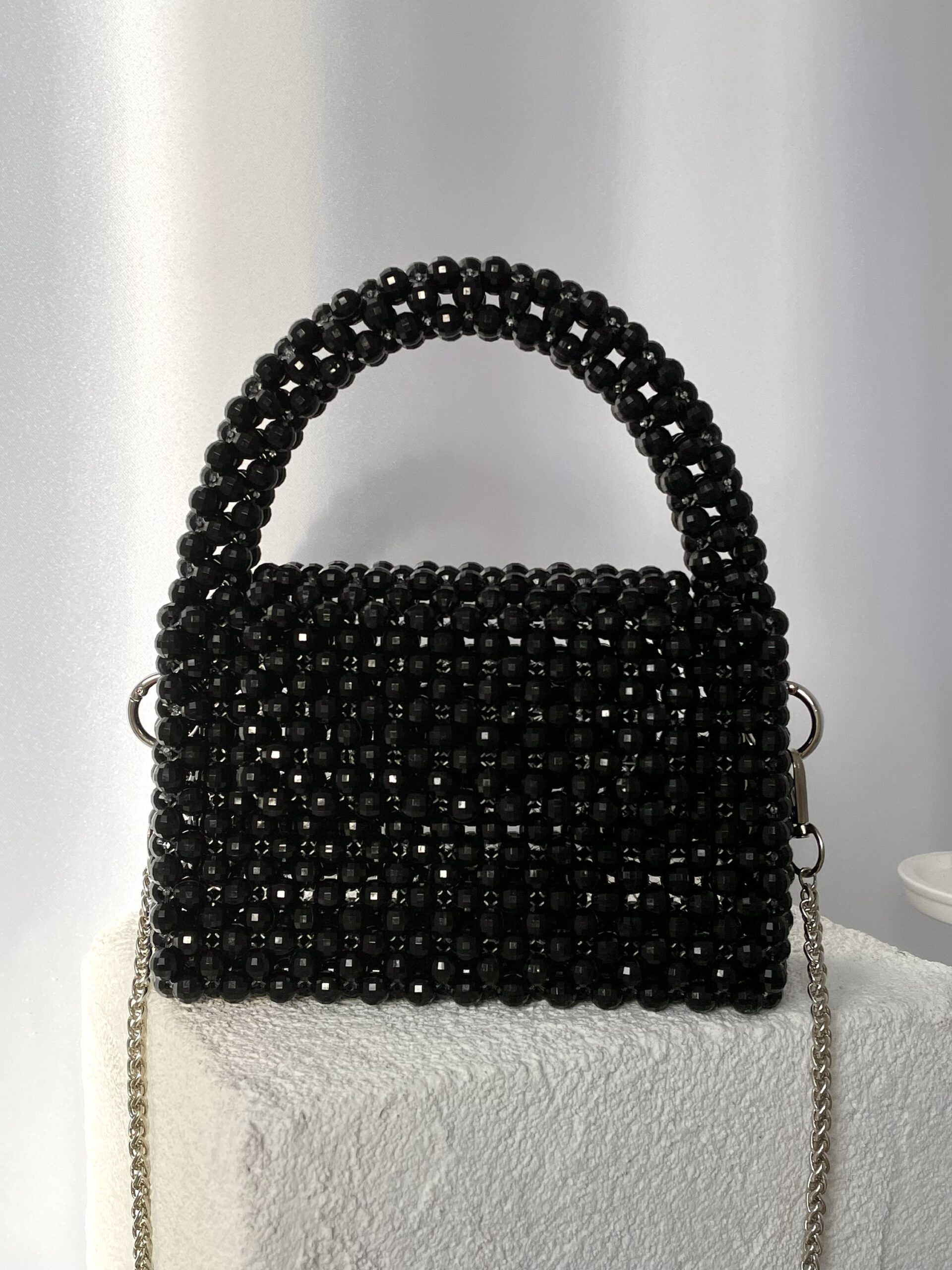 img_6206 LP Özel Seri Midi Siyah Boncuk Çanta