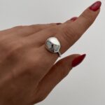 Özel Seri Geometrik Desen Ayarlanabilir Gümüş Yüzük