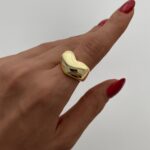 Özel Seri Kalp Tasarım Ayarlanabilir Gold Yüzük