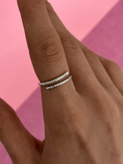 In Love Seri Zirkon Taşlı Gümüş Ayarlanabilir Yüzük