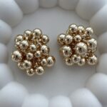 Özel Seri Bubble Taneli Büyük Gold Küpe